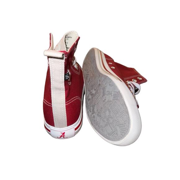 Alabama Crimson Tide High Top Sneakers Red White Canvas Unisex Men’s 8 Womens 10 - Picture 5 of 8